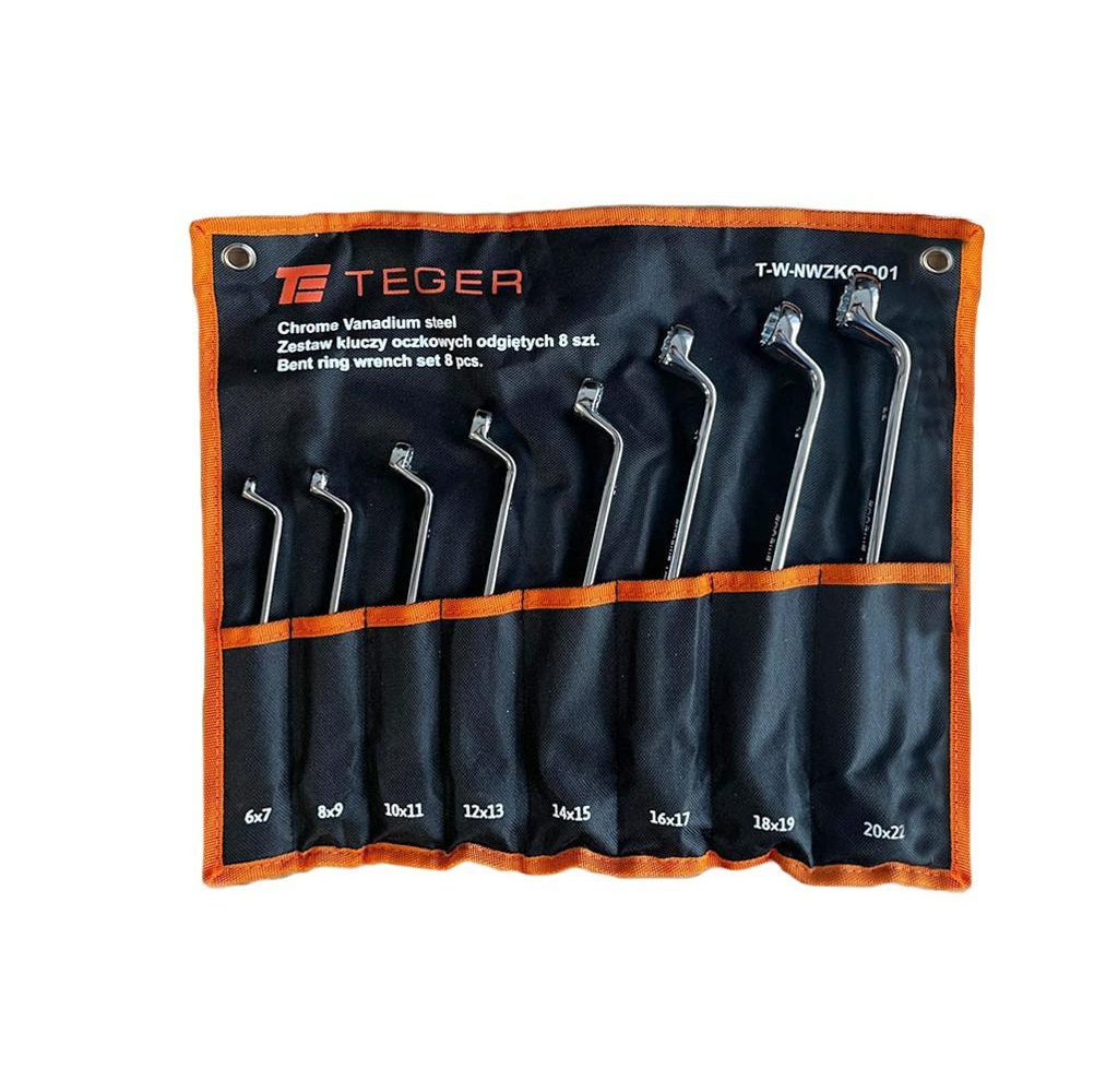Zestaw kluczy oczkowych odgiętych 8 szt / TEGER
