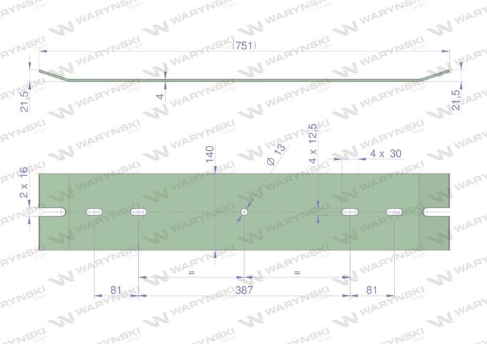 Pióro resoru zabezpieczającego 3 zastosowanie 057064 WARYŃSKI