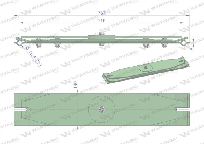 Resor zabezpieczający kpl. 7 piór z oczkami przetłoczonymi ze wzmocnieniem zastosowanie 060703 WARYŃSKI