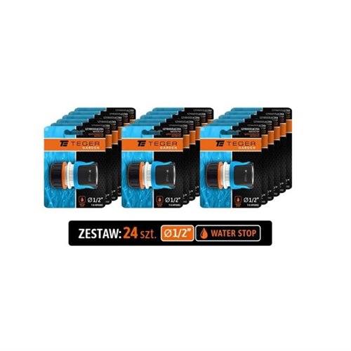 Szybkozłączka, 1/2" - z waterstop, (sprzedawane po 24), Teger