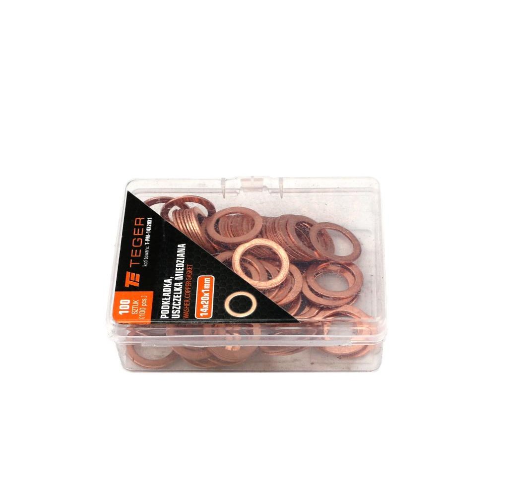 Podkładka. uszczelka miedziana 14x20x1 TEGER ( sprzedawane po 100 )
