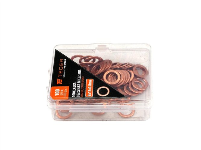 Podkładka. uszczelka miedziana 8x12x0.8 TEGER ( sprzedawane po 100 )