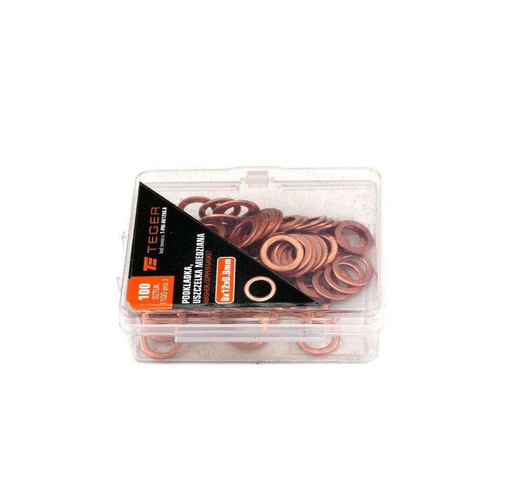 Podkładka. uszczelka miedziana 8x12x0.8 TEGER ( sprzedawane po 100 )