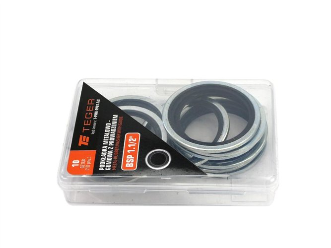 Podkładka metalowo gumowa z prowadzeniem BSP 1.1/2" TEGER ( sprzedawane po 10 )