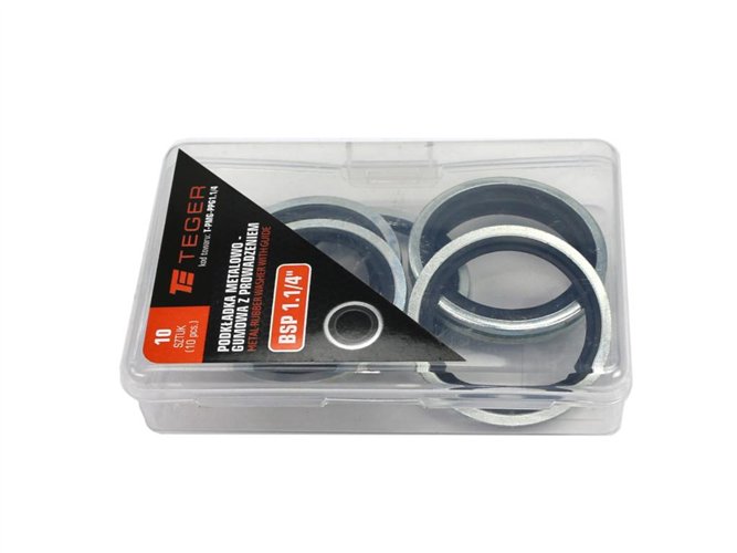 Podkładka metalowo gumowa z prowadzeniem BSP 1.1/4" TEGER ( sprzedawane po 10 )