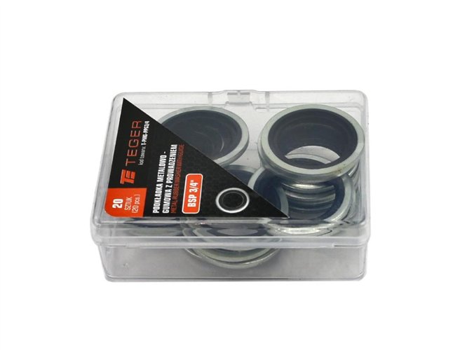 Podkładka metalowo gumowa z prowadzeniem BSP 3/4" TEGER ( sprzedawane po 20 )