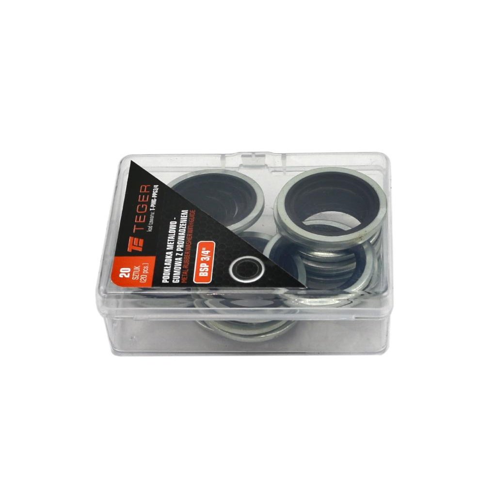 Podkładka metalowo gumowa z prowadzeniem BSP 3/4" TEGER ( sprzedawane po 20 )