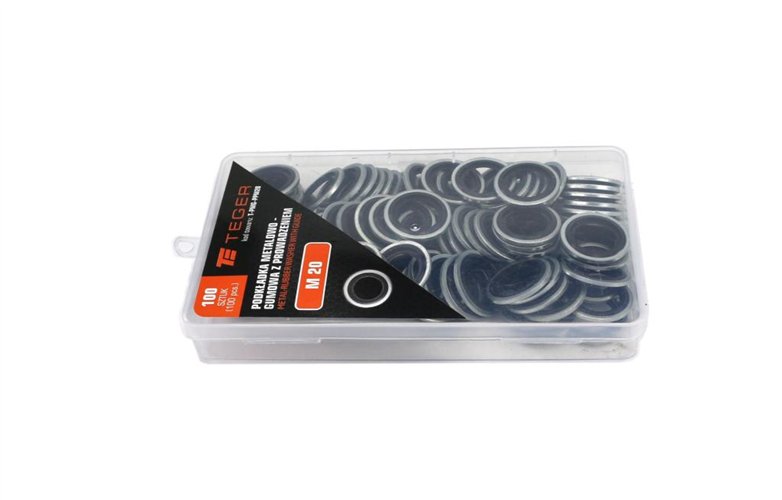 Podkładka metalowo gumowa z prowadzeniem M20 TEGER ( sprzedawane po 100 )