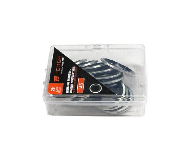 Podkładka metalowo gumowa z prowadzeniem M27 TEGER ( sprzedawane po 20 )