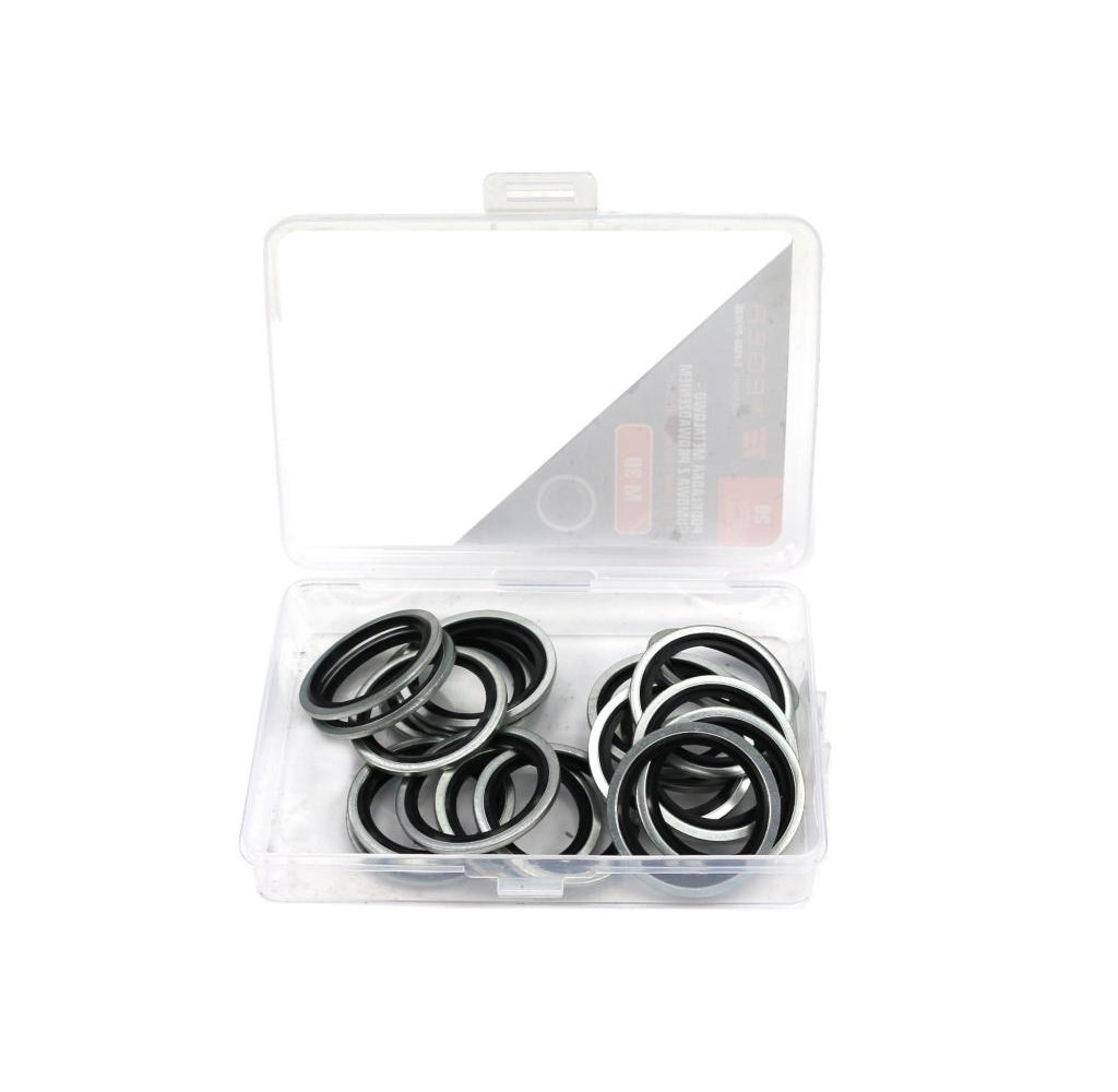 Podkładka metalowo gumowa z prowadzeniem M30 TEGER ( sprzedawane po 20 )