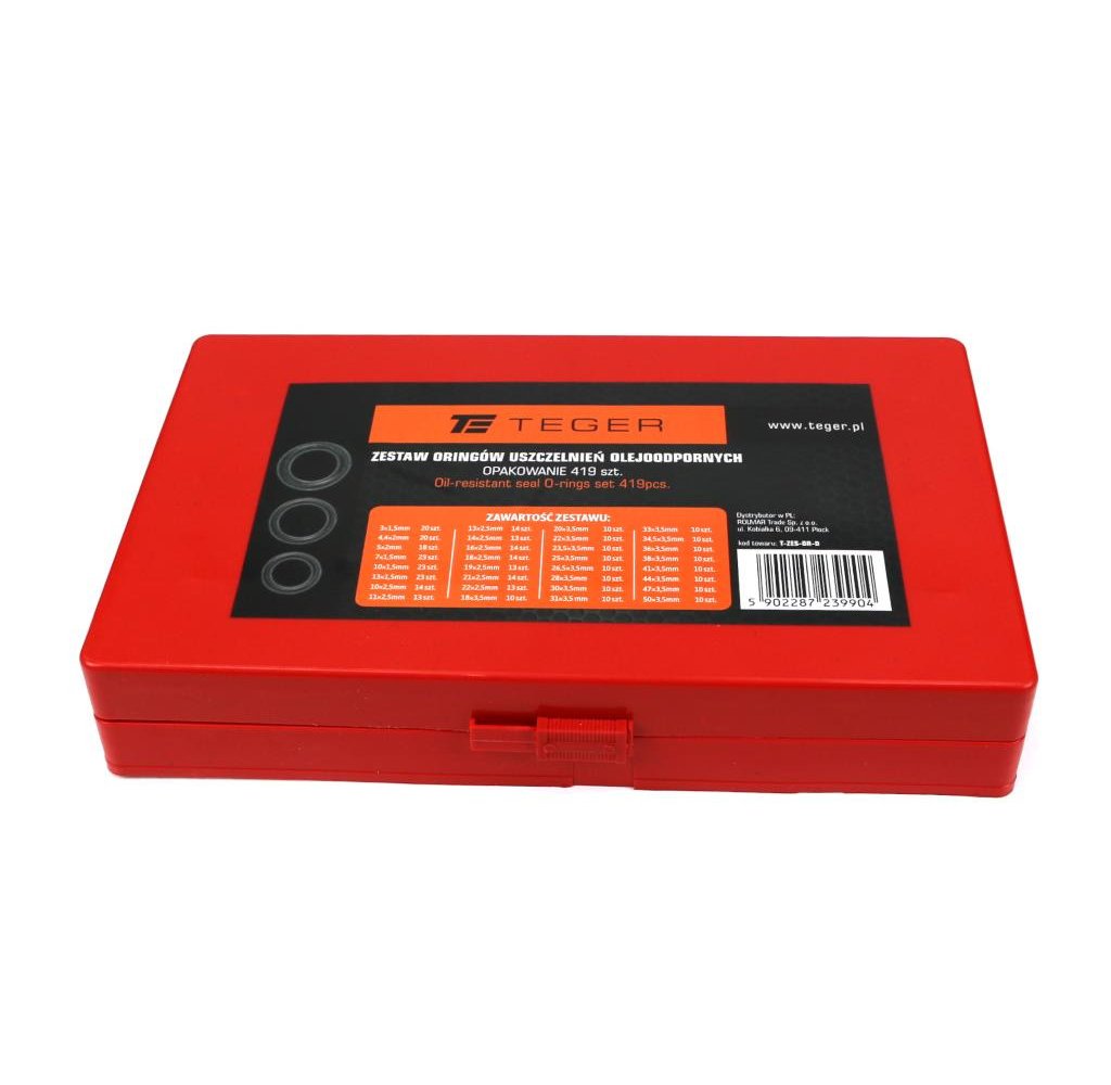 Zestaw oringów uszczelnień olejoodpornych 419szt TEGER
