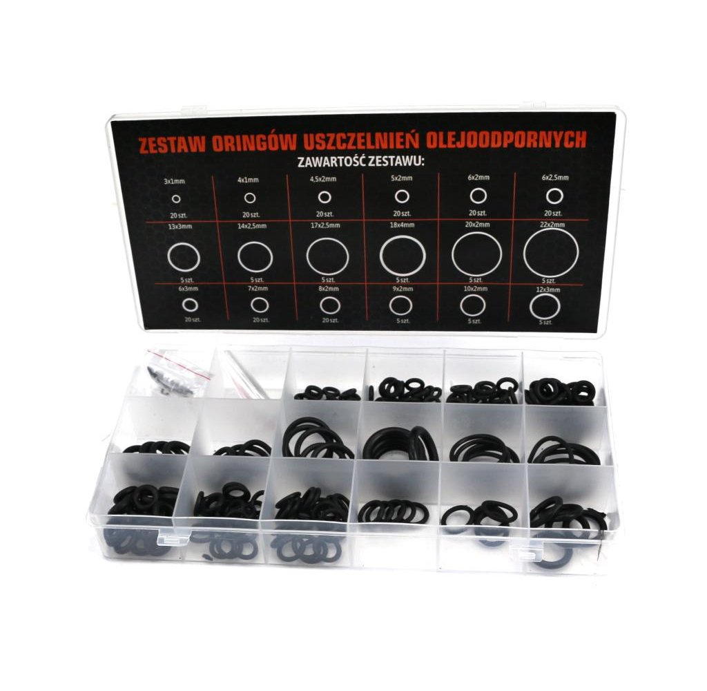 Zestaw oringów uszczelnień olejoodpornych 225szt TEGER