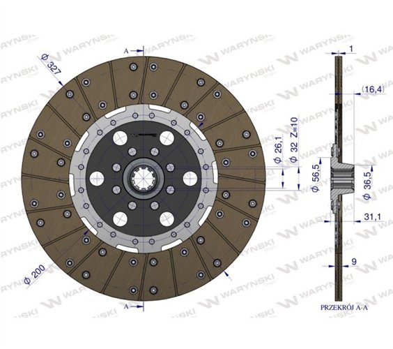 Tarcza sprzęgła fi 330 Fendt Z199104420020 WARYŃSKI