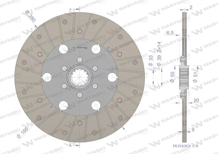 Tarcza sprzęgła T-25 2521025 WARYŃSKI