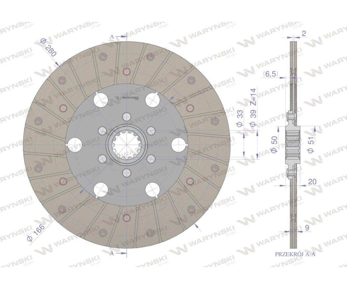 Tarcza sprzęgła T-25 2521025 WARYŃSKI