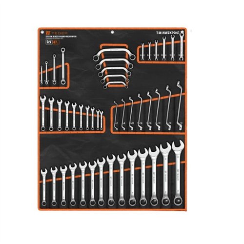 Zestaw kluczy płasko-oczkowych 47 szt / TEGER