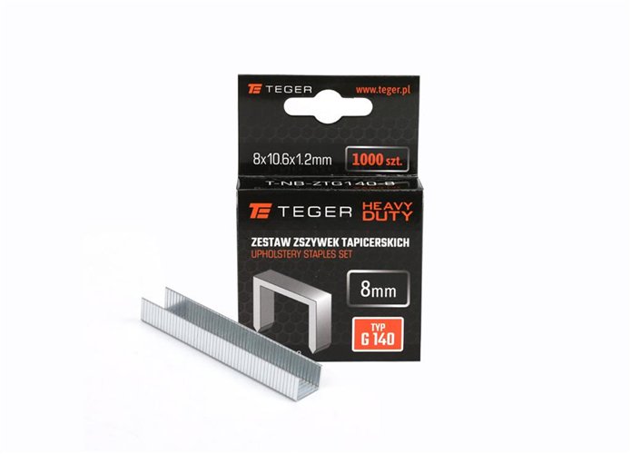 Zestaw zszywek tapicerskich HEAVY DUTY (typ G/140) 8/10,6/1,2mm / 1000 szt / TEGER