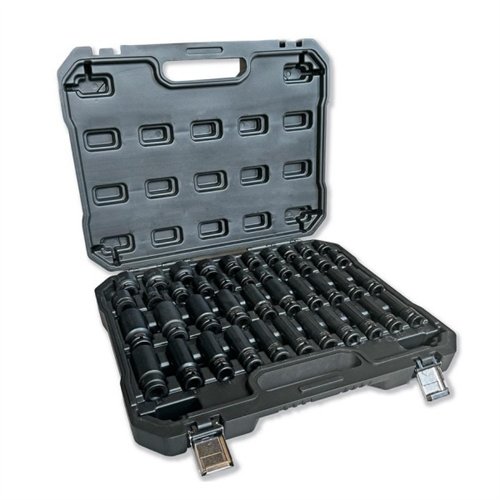 Zestaw nasadek udarowych 1/2 metrycznych i calowych standard i przedłużonych ze stali CrMo 42 el. Waryński