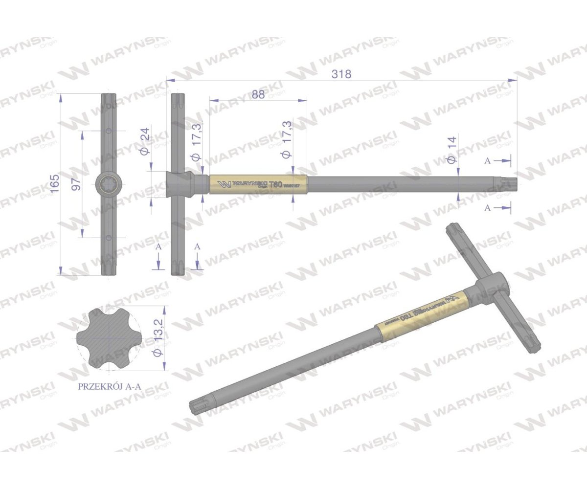 Klucz T ze spinnerem TORX T60 Waryński