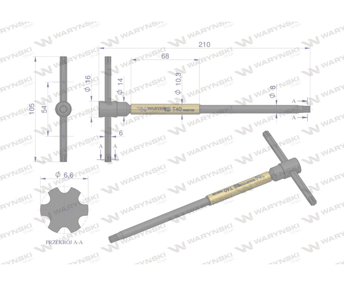 Klucz T ze spinnerem TORX T40 Waryński