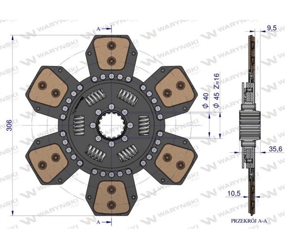 Tarcza sprzęgła ceramiczna Renault 6005001440 WARYŃSKI
