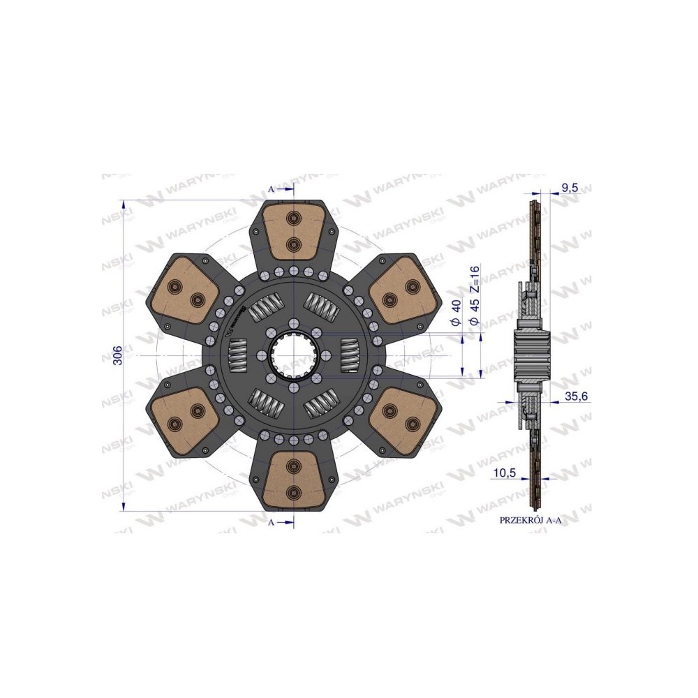 Tarcza sprzęgła ceramiczna Renault 6005001440 WARYŃSKI
