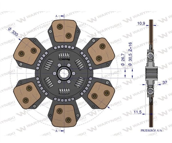 Tarcza sprzęgła ceramiczna Renault 7700061792 WARYŃSKI