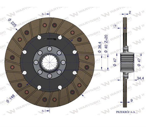 Tarcza sprzęgła Deutz 2316746 WARYŃSKI