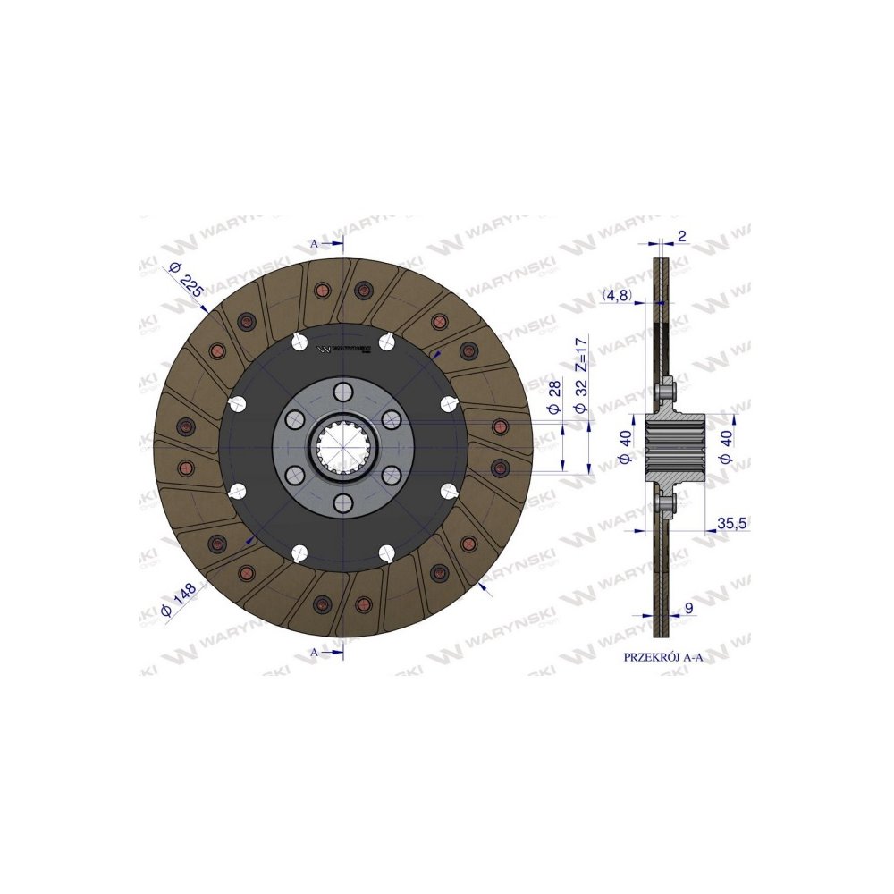 Tarcza sprzęgła Claas, Deutz 2940369 WARYŃSKI