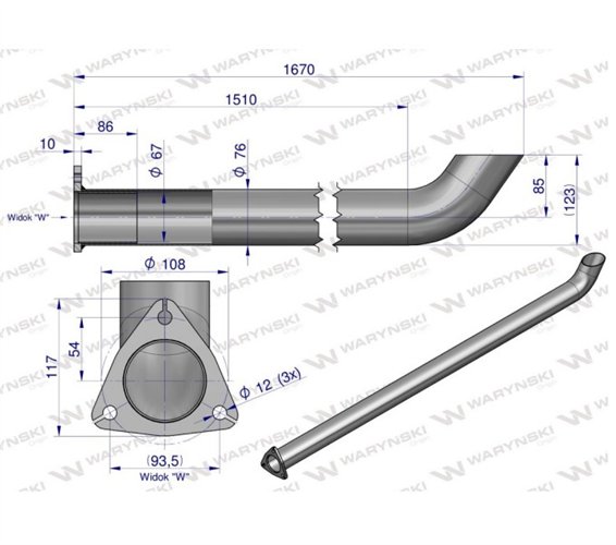 Rura C-385 TURBO ( gięta ) INOX WARYŃSKI