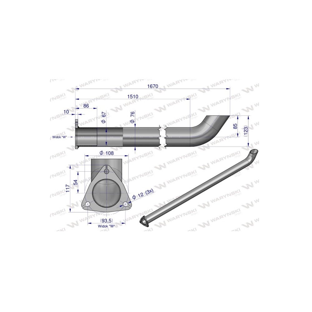 Rura C-385 TURBO ( gięta ) INOX WARYŃSKI