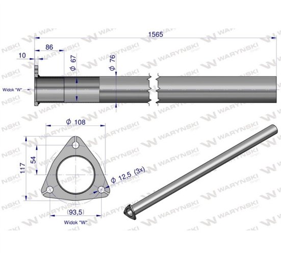 Rura C-385 TURBO ( prosta ) INOX WARYŃSKI