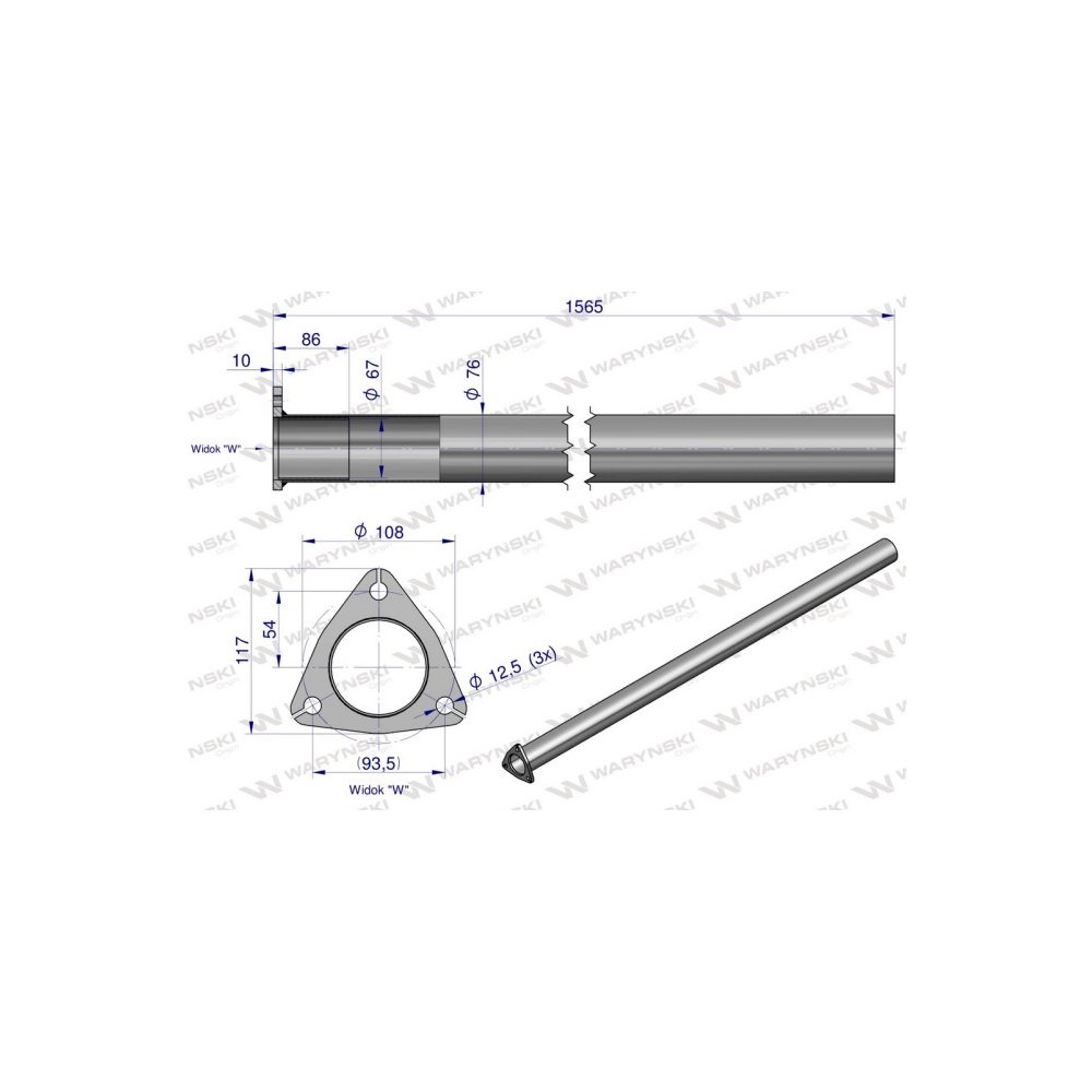 Rura C-385 TURBO ( prosta ) INOX WARYŃSKI