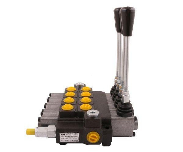Rozdzielacz hydrauliczny 4-sekcyjny max przepływ 40L (1 sekcja z zatrzaskiem) Waryński