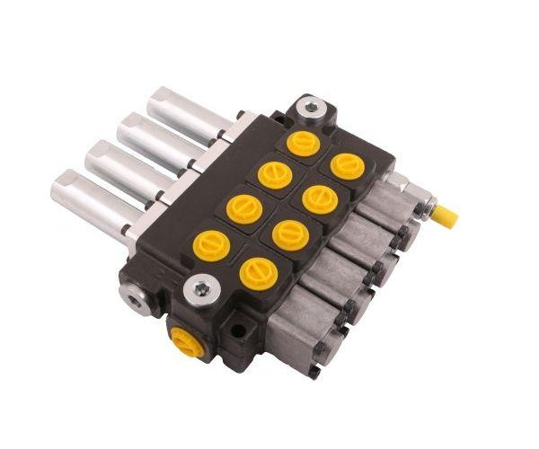 Rozdzielacz hydrauliczny 4-sekcyjny max przepływ 40L sterowany linkami Waryński