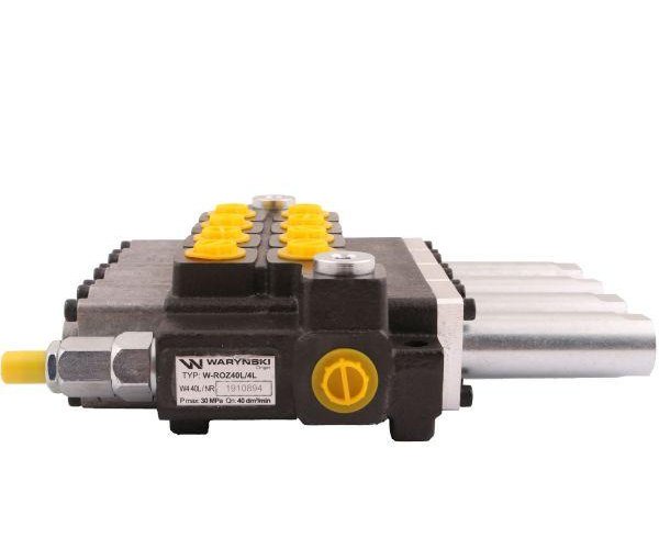 Rozdzielacz hydrauliczny 4-sekcyjny max przepływ 40L sterowany linkami Waryński