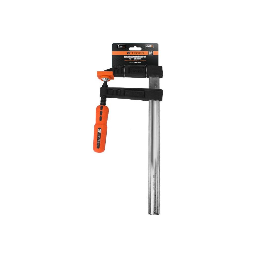Ścisk stolarski śrubowy, TYP F 120x300 mm, Teger