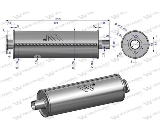 Tłumik Bizon (puszka nie kompletny) INOX WARYŃSKI