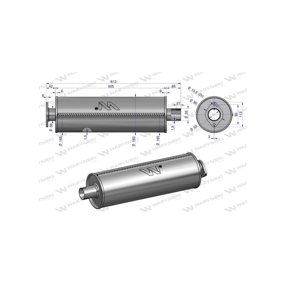 Tłumik Bizon (puszka nie kompletny) INOX WARYŃSKI