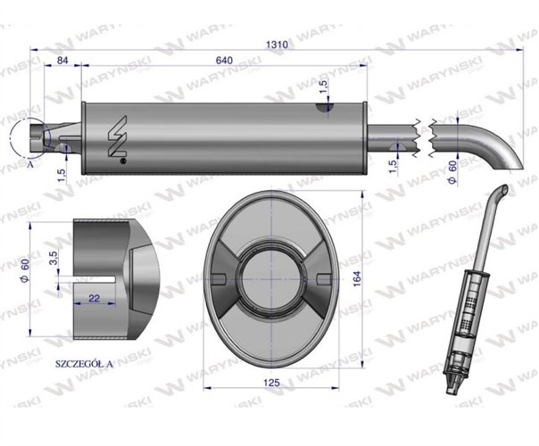 Tłumik wydechowy Belarus Mtz 80 82A Pronar INOX WARYŃSKI