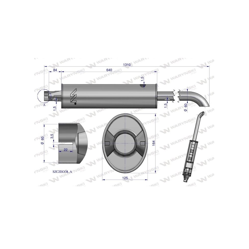 Tłumik wydechowy Belarus Mtz 80 82A Pronar INOX WARYŃSKI