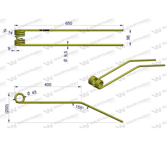 Palec, zgrabiarka zastosowanie Samasz, 302050300, Waryński