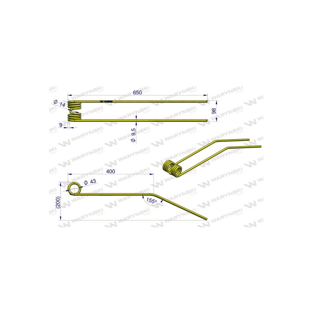 Palec, zgrabiarka zastosowanie Samasz, 302050300, Waryński