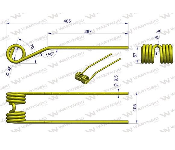 Palec, przetrząsarka zastosowanie Samasz, 310050300, Waryński