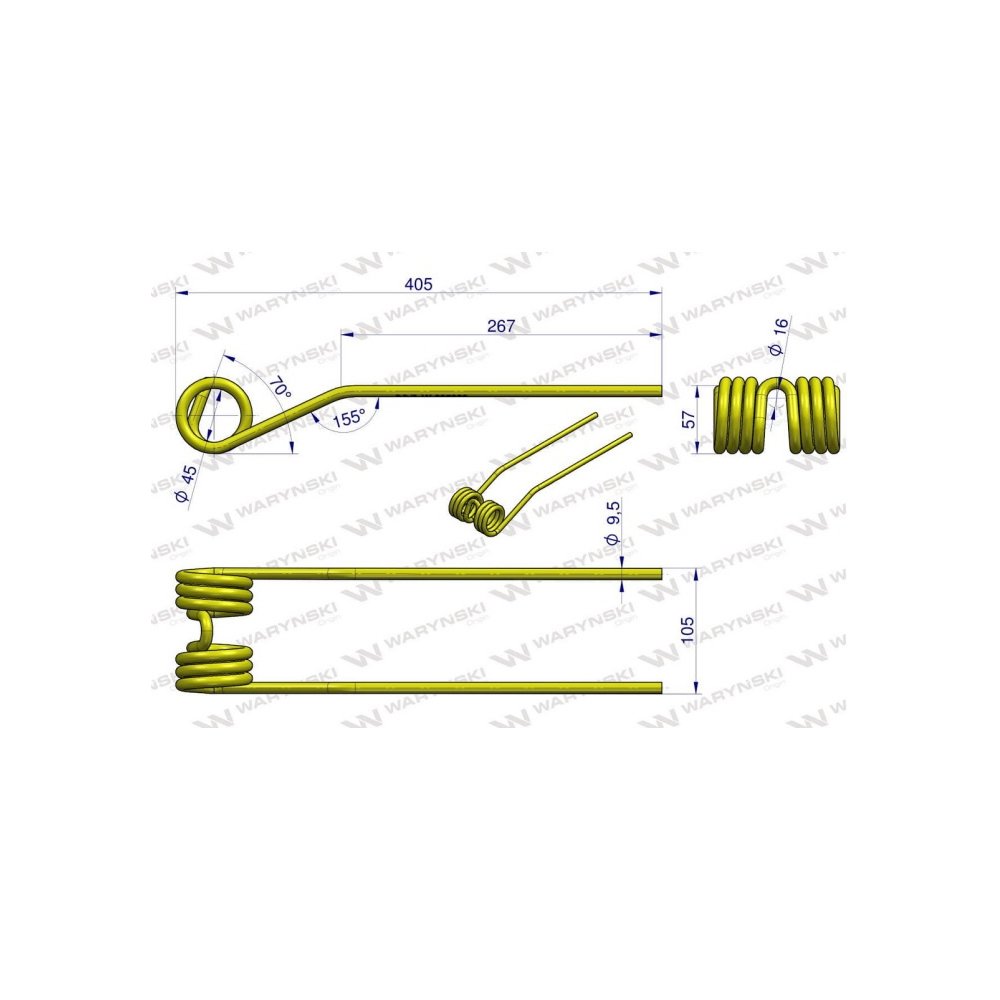 Palec, przetrząsarka zastosowanie Samasz, 310050300, Waryński