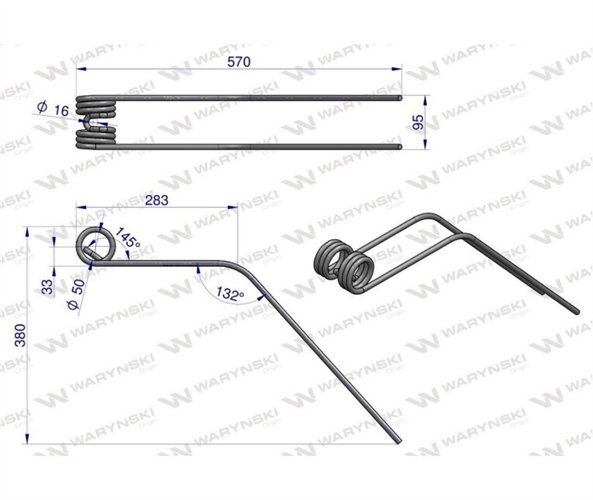 Palec, zgrabiarka zastosowanie Samasz, 3020503001, Waryński