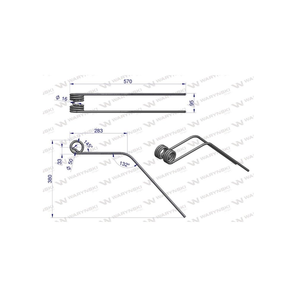 Palec, zgrabiarka zastosowanie Samasz, 3020503001, Waryński