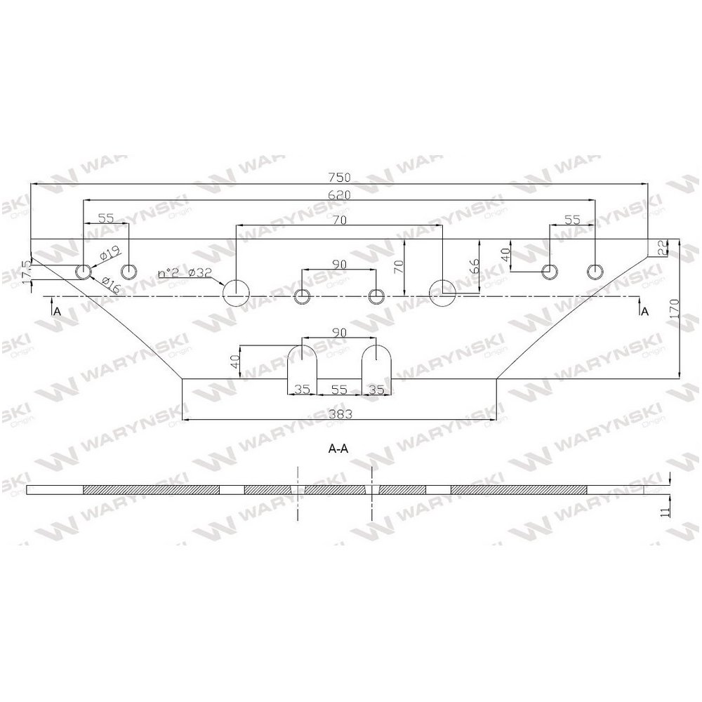 Płoza długa obracalna P&L zastosowanie Kverneland stal borowa Waryński