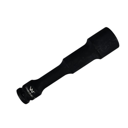 Nasadka udarowa 1/2", sześciokątna slim przelotowa ze stali CrMo 24mm długość 150 mm, stosowane w mechanice do kluczy udarowych,