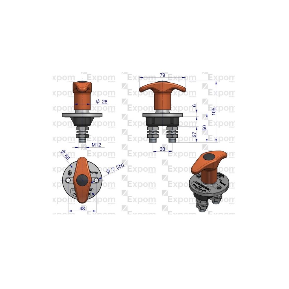Odłącznik 12/24V 150A M12 53350934 EXPOM KWIDZYN